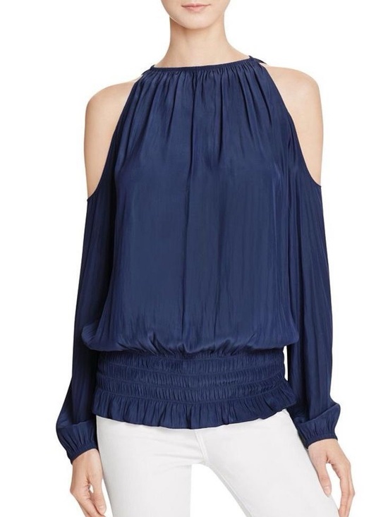 Ramy Brook Tops - Ramy Brook Cold-Shoulder Blouson Long Sleeve Blouse Small